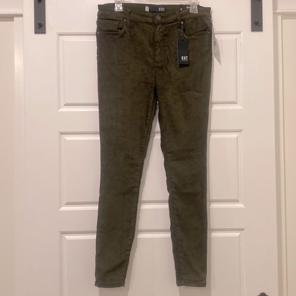 COPY - Kut From The Kloth Faux Suede Dark Olive Connie Ankle Skinny